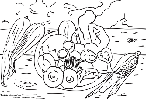 Fruits Of The Earth By Frida Kahlo Coloring Page